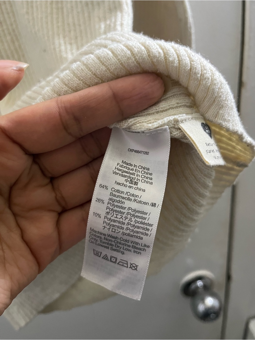 Madewell Ivory Ribbed Scoop-Neck Button Cardigan - Picture 6 of 6